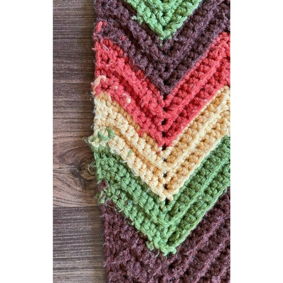 Vintage Retro Boho Afghan 70s Chevron GOLDBERGS TV - Picture 12 of 14